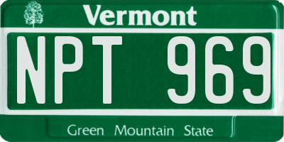VT license plate NPT969