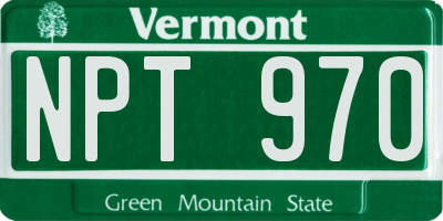 VT license plate NPT970
