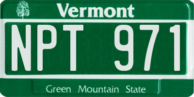 VT license plate NPT971