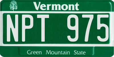 VT license plate NPT975