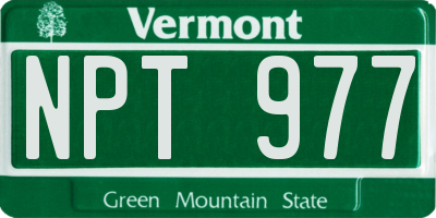 VT license plate NPT977