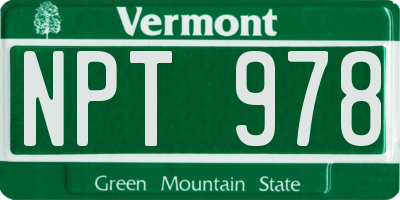 VT license plate NPT978