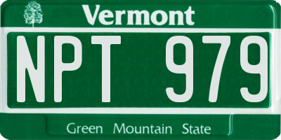 VT license plate NPT979