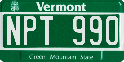 VT license plate NPT990
