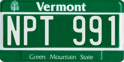 VT license plate NPT991