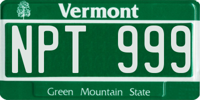 VT license plate NPT999