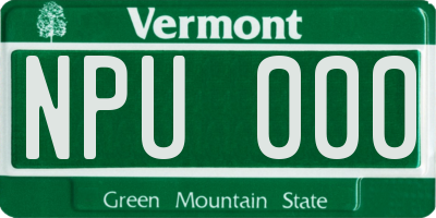 VT license plate NPU000