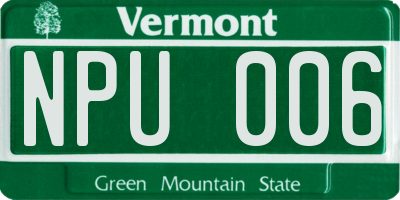 VT license plate NPU006