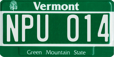 VT license plate NPU014