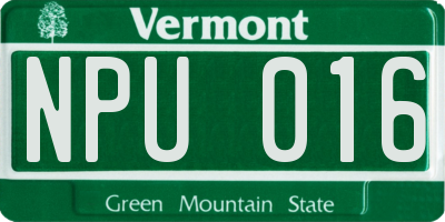 VT license plate NPU016