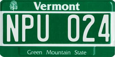 VT license plate NPU024