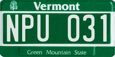 VT license plate NPU031