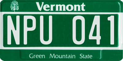 VT license plate NPU041