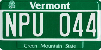 VT license plate NPU044