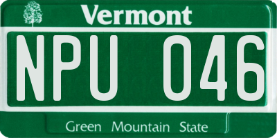 VT license plate NPU046