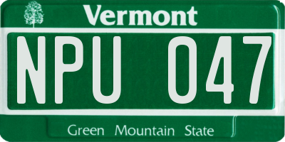 VT license plate NPU047