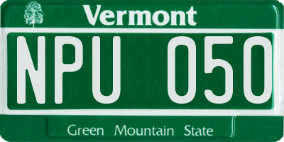 VT license plate NPU050