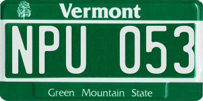 VT license plate NPU053
