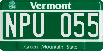 VT license plate NPU055