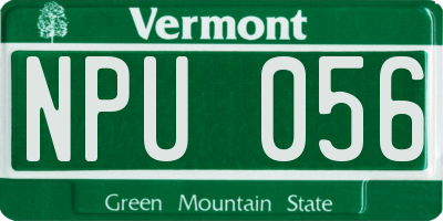 VT license plate NPU056