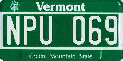 VT license plate NPU069