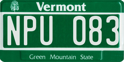 VT license plate NPU083