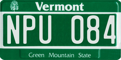 VT license plate NPU084