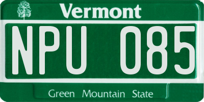 VT license plate NPU085