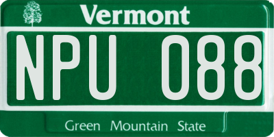VT license plate NPU088