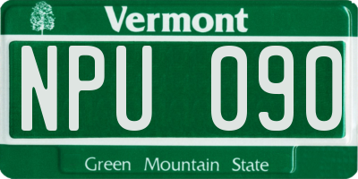 VT license plate NPU090