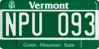VT license plate NPU093