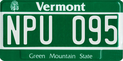 VT license plate NPU095