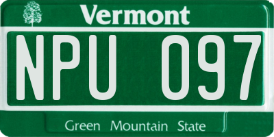 VT license plate NPU097
