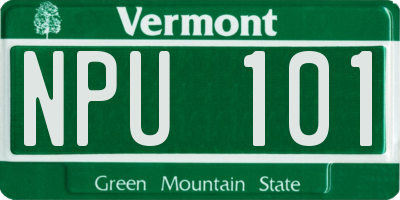 VT license plate NPU101