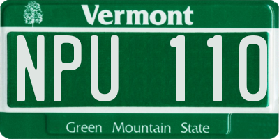 VT license plate NPU110