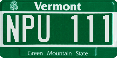 VT license plate NPU111