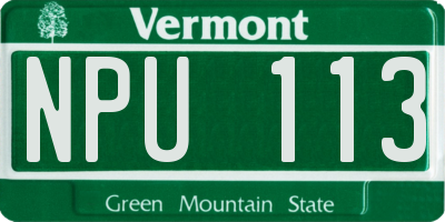 VT license plate NPU113