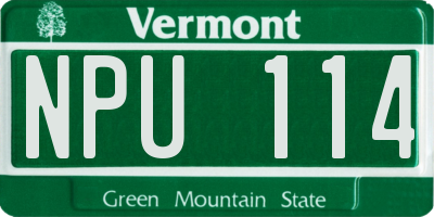 VT license plate NPU114