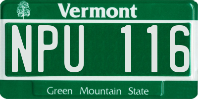 VT license plate NPU116