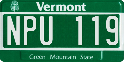 VT license plate NPU119