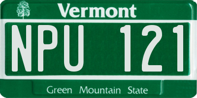 VT license plate NPU121