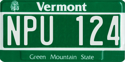VT license plate NPU124