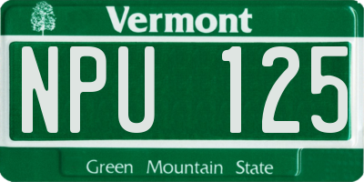 VT license plate NPU125