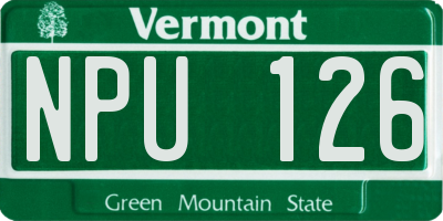 VT license plate NPU126