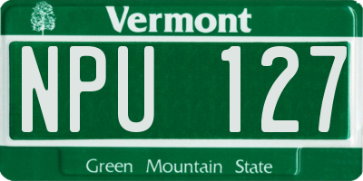 VT license plate NPU127