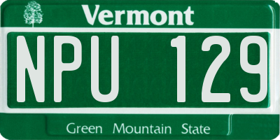 VT license plate NPU129