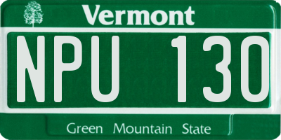 VT license plate NPU130