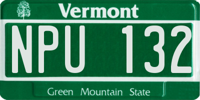 VT license plate NPU132