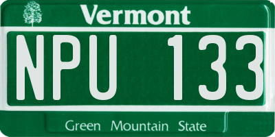 VT license plate NPU133
