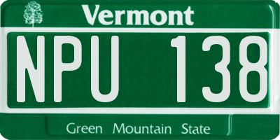 VT license plate NPU138